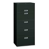 HON 685LP 600 Series 36-Inch by 19-1/4-Inch 5-Drawer Lateral File, Black