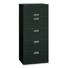 5 Drawer 42 Wide Lateral File Cabinet Black