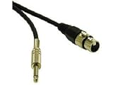 CABLES TO GO 3FT PRO-AUDIO XLR FEMALE TO 1/4 MALE Cable Shielded mono 22AWG twisted pair Black