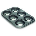 Heavy Duty Stainless Steel Muffin Pan, 6 Muffins