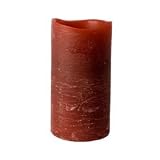 Enjoy Lighting 372632 Burgundy Distressed Pomegranate Passion Scented Wax LED Pillar Candle, 3-Inch by 6-Inch