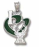 Milwaukee Bucks 3/4 I Heart Logo Enamel Pendant - Sterling Silver Jewelry