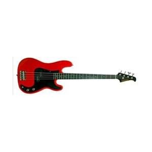 Silvertone Revolver Bass Guitar, Red
