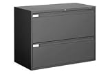36W 2 Drawer Binder Lateral File - Black