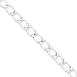 Sterling Silver 18inch Solid Polished Fancy Link Necklace QH348-18