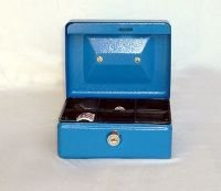 A1 Quality Safes Strong Steel Cash Box Blue