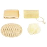 Spasak 4pc Bath&Body Set Include Loofah Body Puff Wash Pad Headband With PVC Bag Carded