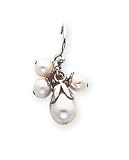 Sterling Silver White Cultured Pearl Dangle Earrings