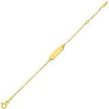 14K Tri-Color Gold 1.5mm Baby/Child ID Valentino Bracelet with Spring Ring Clasp (Length: 4.5+1