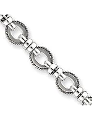 Sterling Silver Antiqued Fancy Link Bracelet QG1612-7.5"