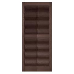 Mid-America 20.25 x 40 Federal Brown L7 Louvered Vinyl Exterior Shutters (Pair)