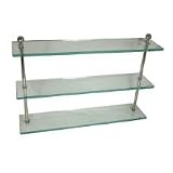 16 x 5 Triple Glass Shelf. Finish: Satin Chrome