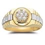 Mens Rolex Ring - 0.15 Ct Diamond Mens Ring in 14K White and Yellow Gold-4.0