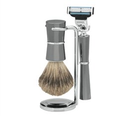 Becker Manicure Shaving Shop Rasiersets Set mit Halterung, Rasierer Mach 3 und Pinsel, Met Preisvergleich