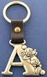 Mickey Mouse Letter A Brass Keychain Key Chain