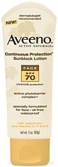 Aveeno Active Naturals Continuous Protection Sunblock Lotion Face SPF-70, 3-Ounce Tube