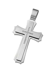 Joyas Alternativas™ Stainless Steel & CZ Cross Pendant