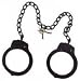Steel Double Locking Leg Cuffs w/ 18 Chain - Black
