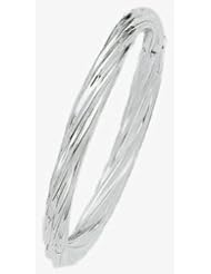7mm 14k Fancy White Gold Bangle Bracelet