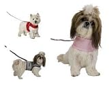 RED - MEDIUM - Fashion Pet Reflective Harness  Lead Set