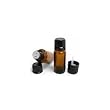 Amber Glass Bottles 1oz (30ml) w/Euro Dropper, Black Cap 330/case