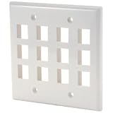 Wired Home KWGJ9 Keystone Wall Plate Double Gang 12-Port Wht