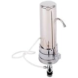 Maxam Stainless Steel Countertop Water Filtration System Polished Exterior Remove Chlorine