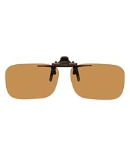 Polarized Clip-on Flip-up Plastic Sunglasses - Deep Rectangle - 54mm X 31mm - Polarized Brown... by Victoria's Secret