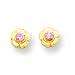 14k Pink CZ (Cubic Zirconia) Flower Screwback Earrings