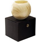 THE INSIDE OF THIS 4 in POLISHED GLOBE IS PAINTED WITH WAX TO CREATE SWIRLS OF GOLD AND RICH HUES AND COMES IN A SATIN COVERED GIFT BOX. CANDLE IS FILLED WITH A TRANSLUCENT WAX AND SCENTED WITH MYSTERIA. BURNS APPROX. 50 HRS - IVORY CANDLE GLOBE