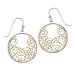 .925 Silver & 14k Gold Overlay Cutout Circle Earrings.