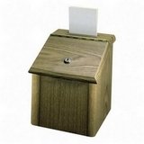 LLR60152 Suggestion Box, With Lock,7-3/4x7-1/4x9-3/4, Medium Oak