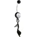 JEWELED Black SANDAL STILETTO High Heel Dangle Belly Ring