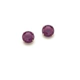 14k Yellow Gold 4mm Four Prong Genuine Ruby -July Stud Earrings