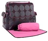OiOi Grey Dot and Pink Messenger Diaper Bag