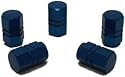 5 Stück ALU Ventilkappen Aluminium Ventilkappe Auto Motorrad Bike Fahrrad blau