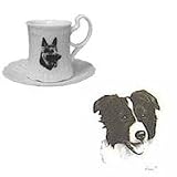 Border Collie Cup and Saucer, Porcelain by Rosalinde