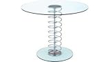 Glass Platform Office Table 900 dia clear