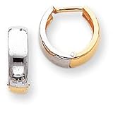 14k and Rhodium Hinged Hoop Earrings
