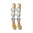14kt Yellow Gold Three Stones Diamond Earrings