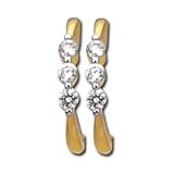 14kt Yellow Gold Three Stones Diamond Earrings