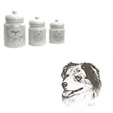 Australian Shepherd Canister Set, Porcelain by Rosalinde