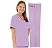 Women's Scrub Set - Contrast Trim Top & Pant (Lilac with Purple Trim, S)