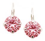 L. Erickson Simple Drop Swarovski Earrings - Light Rose Swarovski