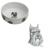 Schnauzer Paw Print Bowl, Porcelain by Rosalinde (7' x 2.5' deep)