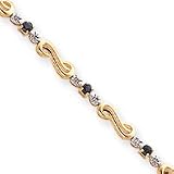 14k Emerald and Diamond Bracelet - 7 Inch - Lobster Claw
