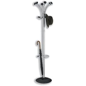 Aeromarine Sail Garment Rail in Chrome Coat & Hat Stand