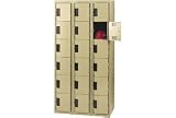 Flush Front Locker Six Tier 12x18x72 18 Door Assembled Tan