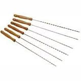 GRILL PRO 6 Piece 22 Chrome Deluxe Skewers
