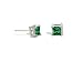14K White Gold Square Created Emerald Stud Earrings